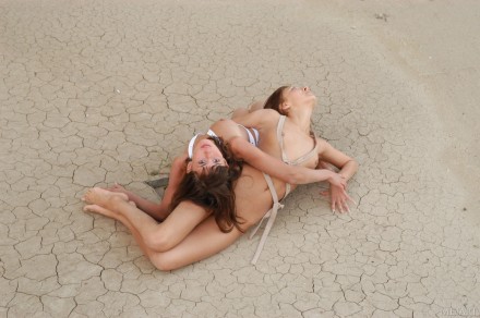 Katya and Vera posing nude together